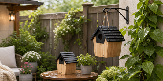 NATUREYLWL weather-resistant wooden bird house safety marketing image