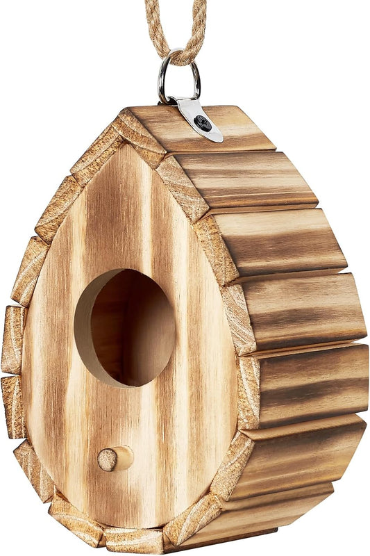 NATUREYLWL Natural Wooden Hummingbird House for Outside