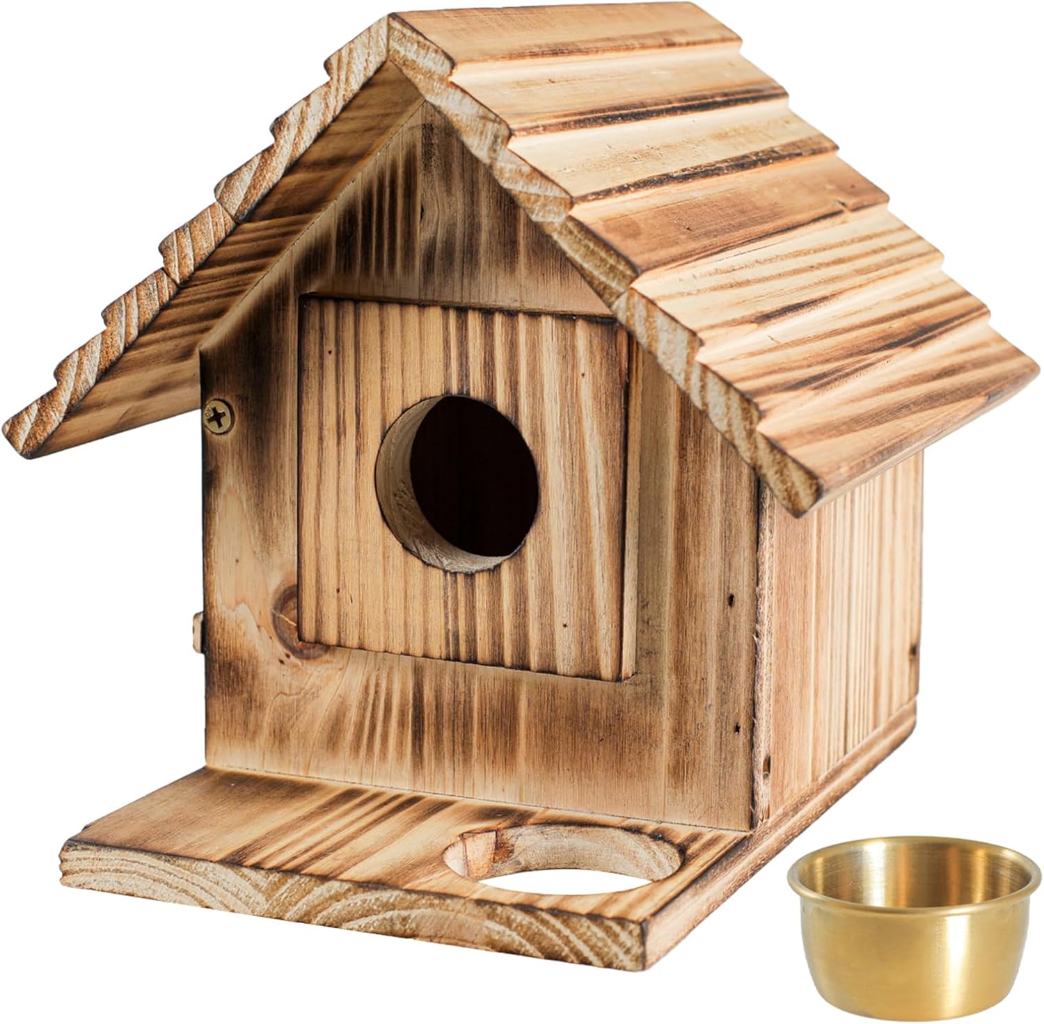 Natural wooden birdhouse